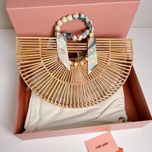 Cult Gaia Natural Bamboo Ark Scarf Fan Largest Size